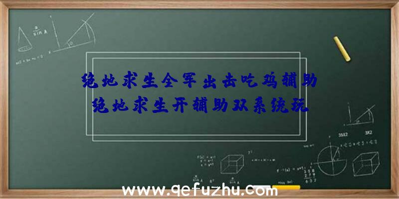 「绝地求生全军出击吃鸡辅助」|绝地求生开辅助双系统玩